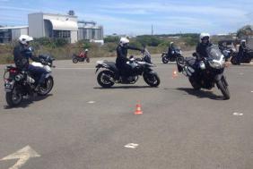 Exercice de maniabilité moto organisé par le G.S.M.